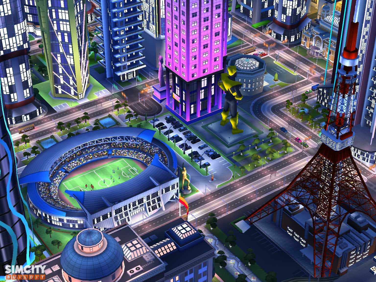 Soccer Stadium and MaxisMan Statue